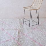 White and Pink Beni Ouarain Rug - 252 x 176 cm