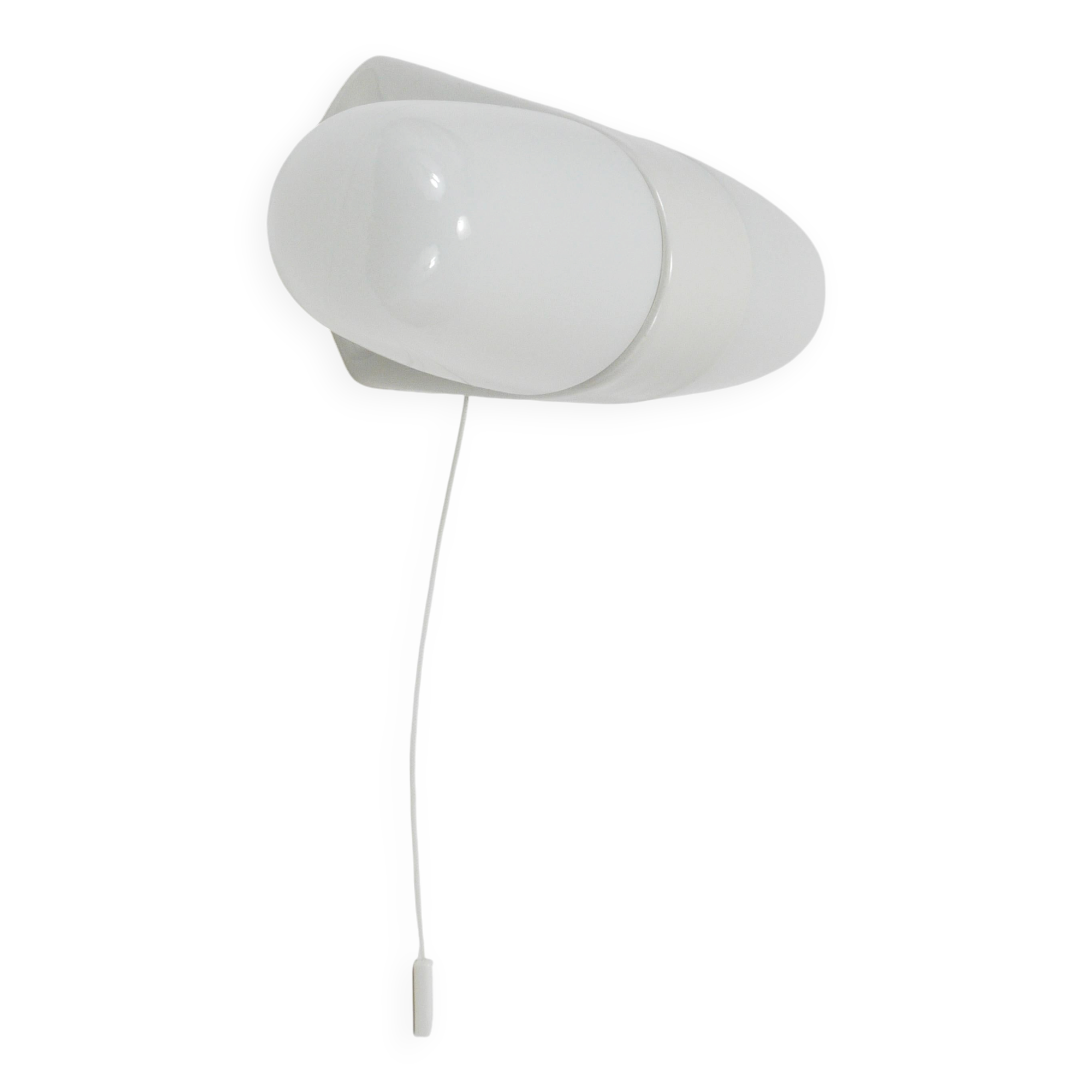 White double wall lamp Bauhaus Wilhelm Wagenfeld, Linder Germany, 1950s