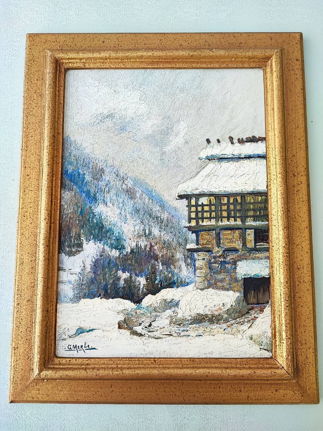 Oil painting - winter landscape