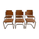 Set of 6 chairs 70s velvet and chrome by Roche Bobois