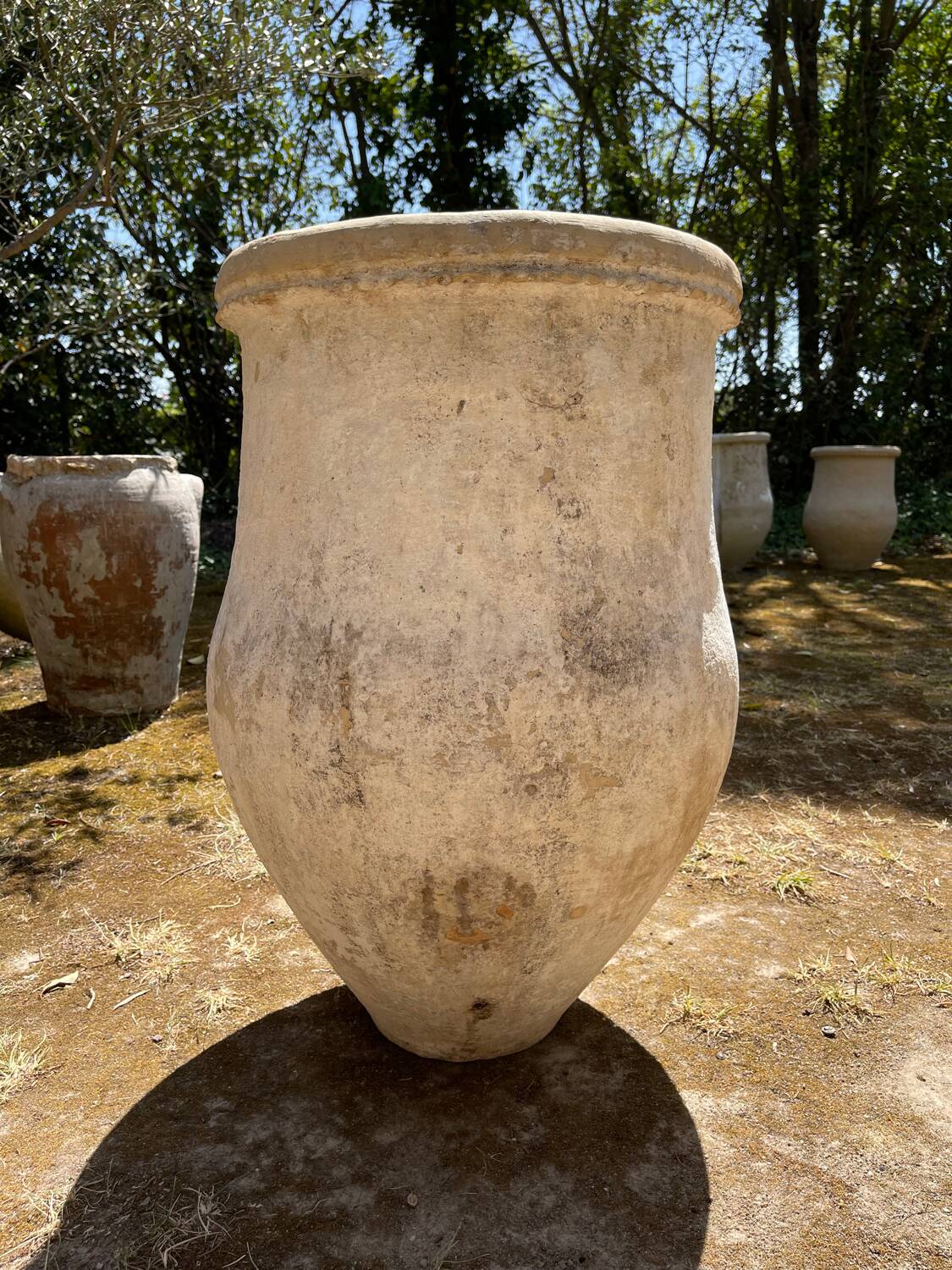 Ancient terracotta pottery jar