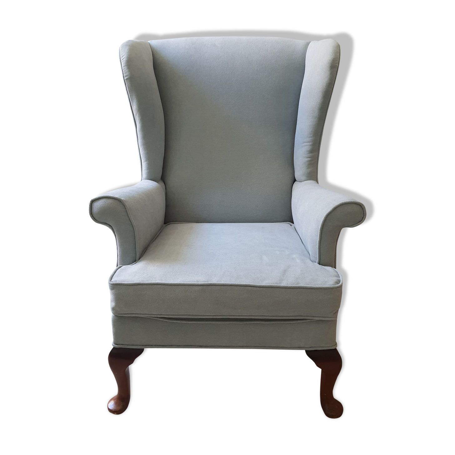 Parker Knoll chair retaped sky blue