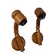 Pair of articulated Scandinavian wall lights SOLBACKEN in vintage wood