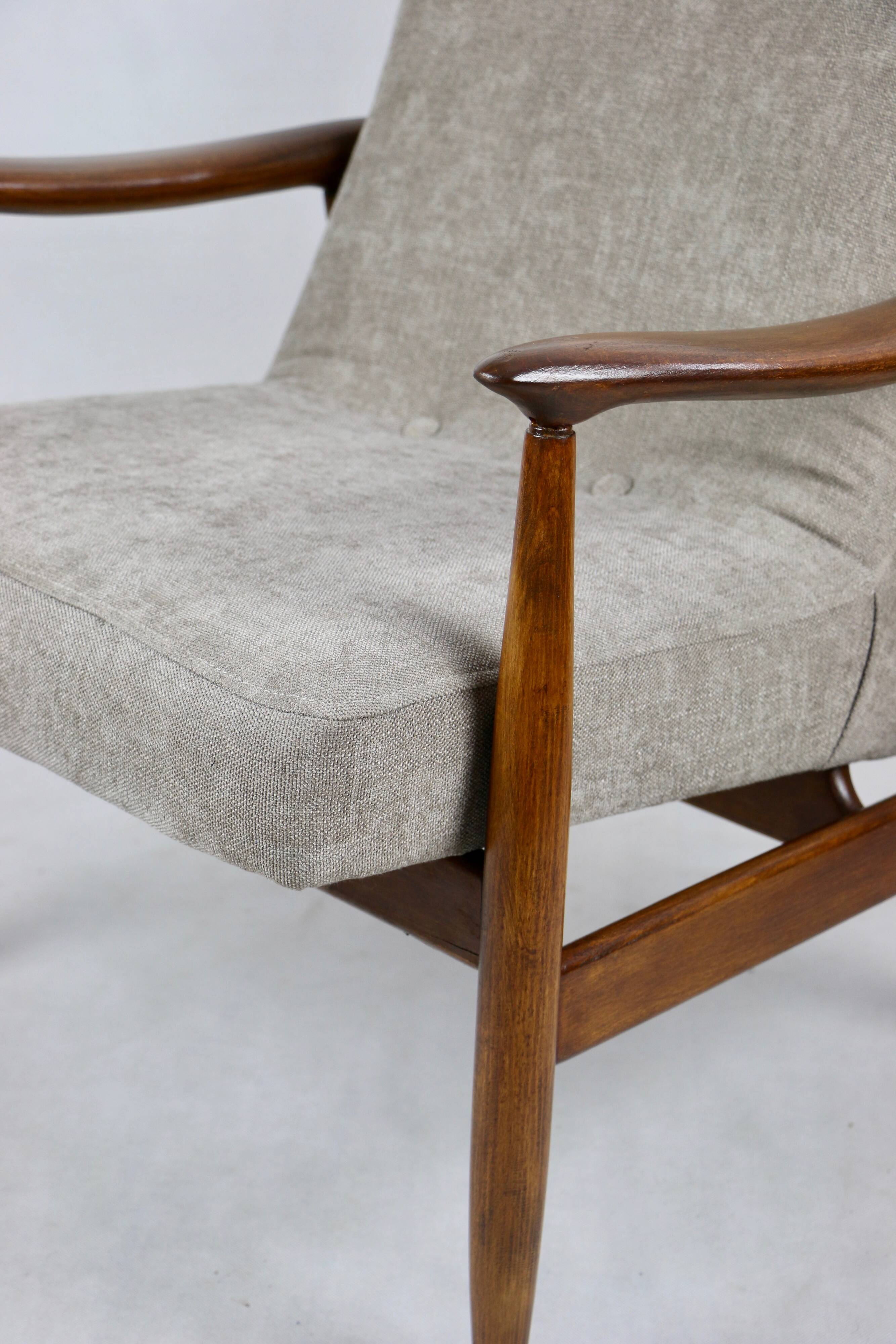 Fauteuil Lounge GFM63 Marron Clair par J. Kedziorek, 1970s