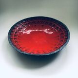 Brutalist Design Art Ceramic Bowl by Jan Nolf, Perignem, Belgium, 1950s