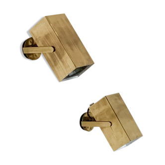 Pair of brass sconces by Pierre Disderot, 1960