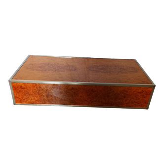 Coffee table with drawer in elm magnifying glass from the 70s