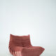 Ensemble de chaise et pouf Togo en velours côtelé framboise