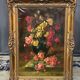 Old still life signed with roses.