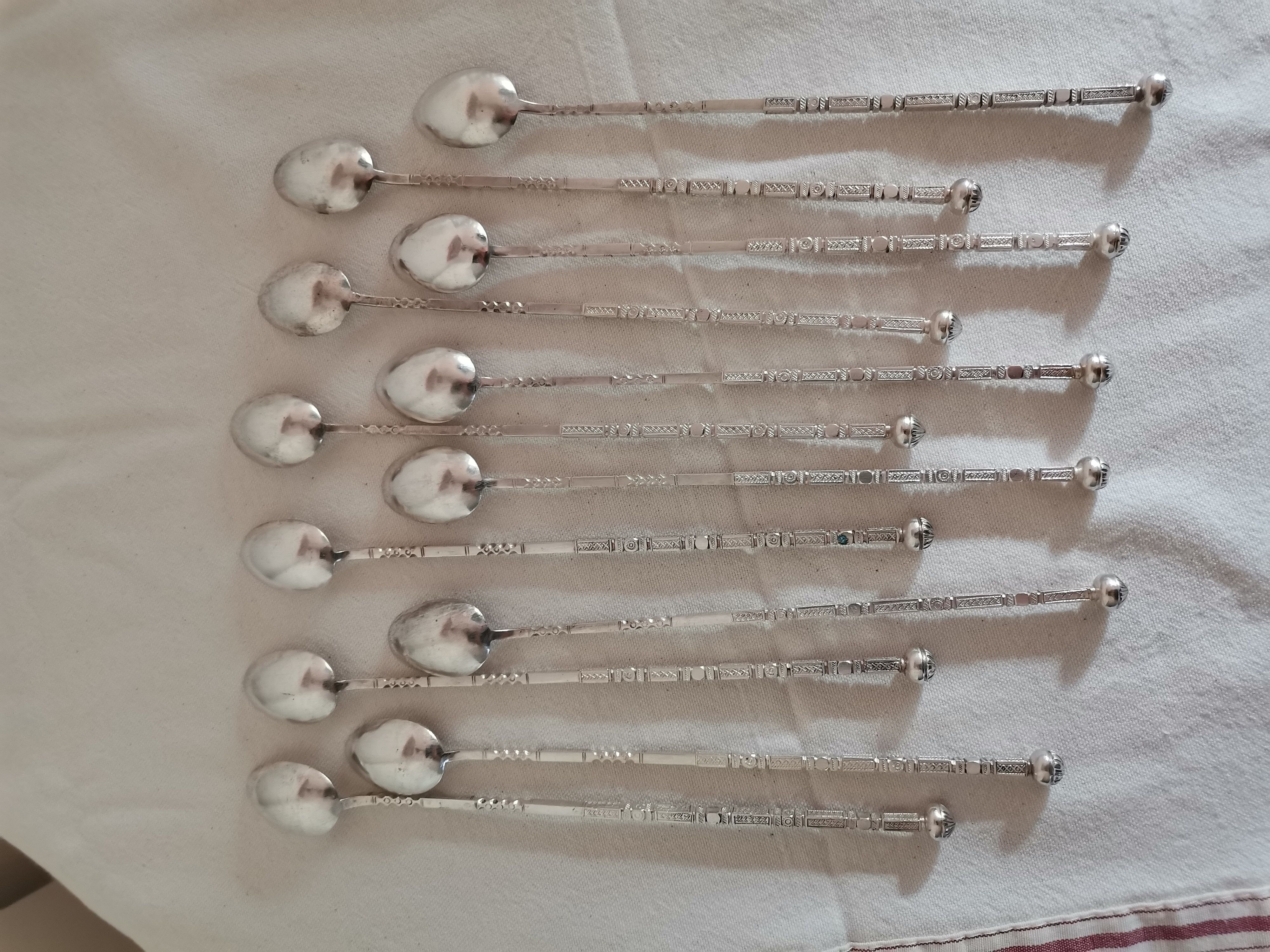 Silver metal cocktail spoon