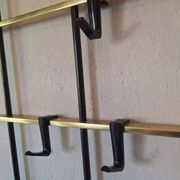 Wall mounted brass and metal coat and hat rack, 1960s