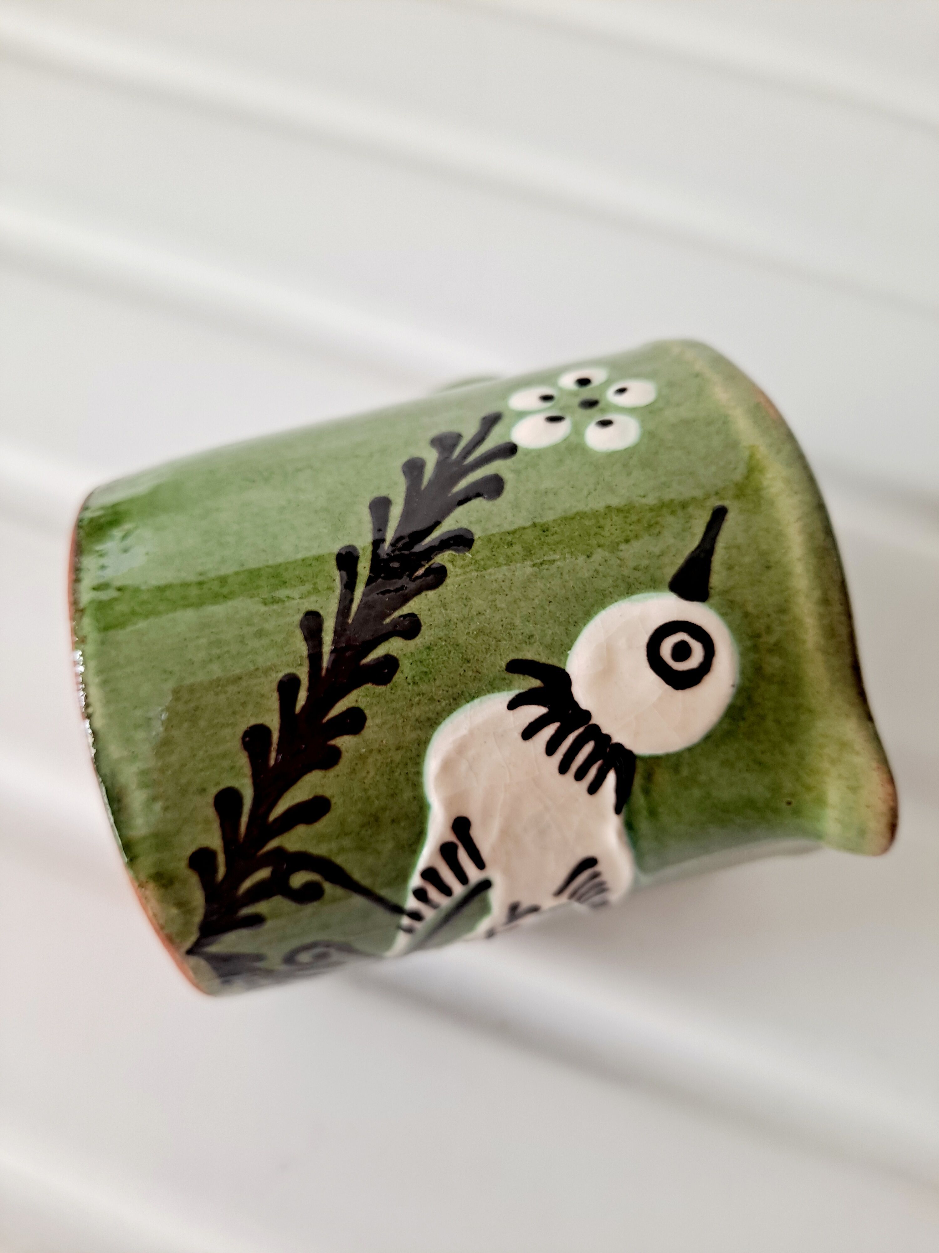 Milk pot bird glazed earth Savoie