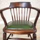 Early-20th Century Beech Desk Chair with Leather Seat, 1950s