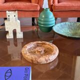 Angelo Mangiarotti style red marble centerpiece / bowl, Knoll Int. Italy 1970s