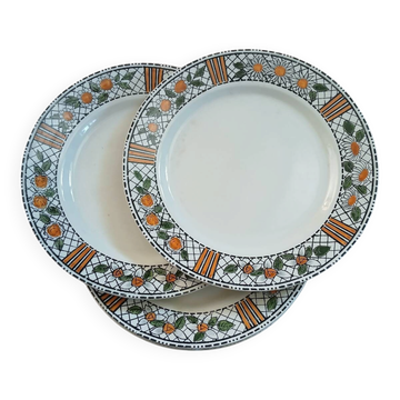 4 antique flat plates "Élisabeth"
