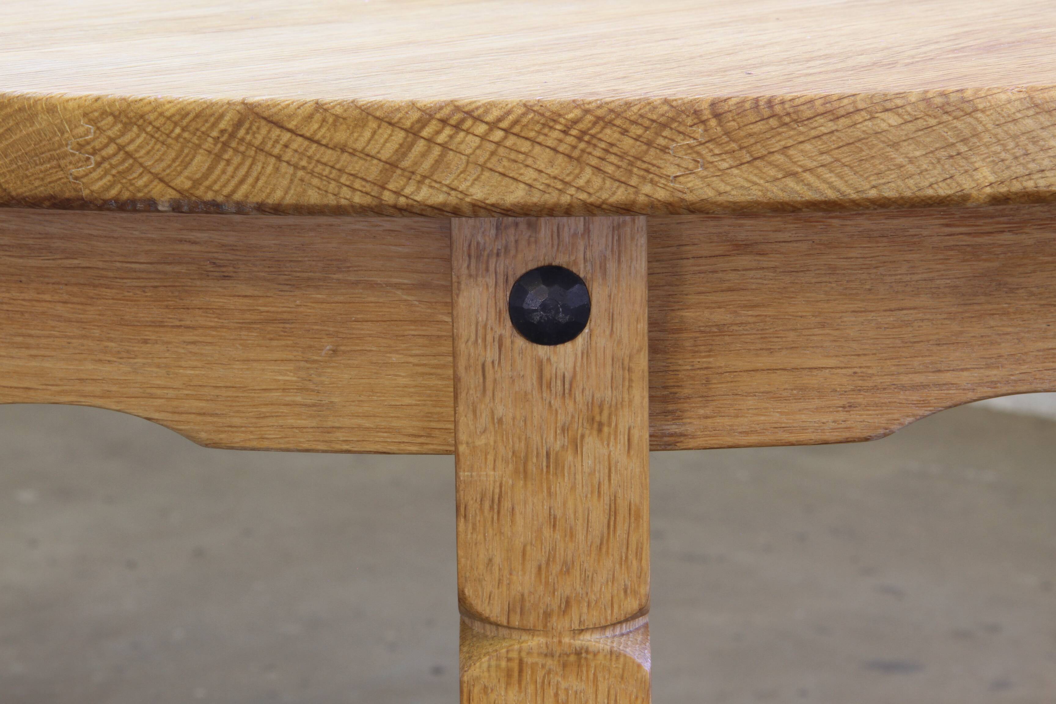 1960s vintage brutalist Danish extending oak dining table style Henning Kjærnulf