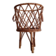 Old tripod rattan plant holder