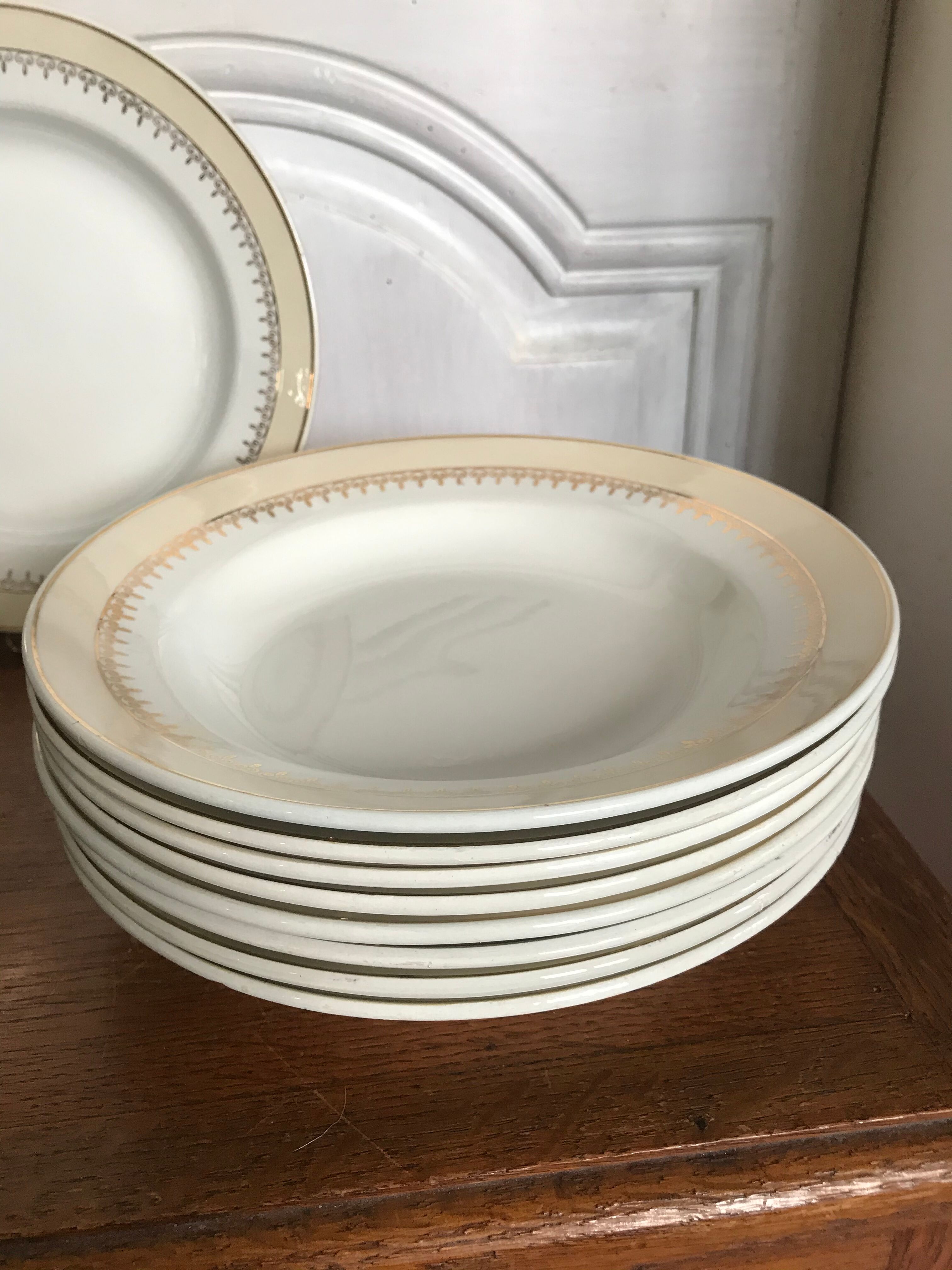 Set of 9 Lunéville hollow plates