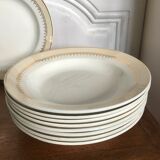 Set of 9 Lunéville hollow plates