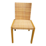 Chaise en bois et osier