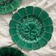 4 old plates in Sarreguemines vine leaf slip