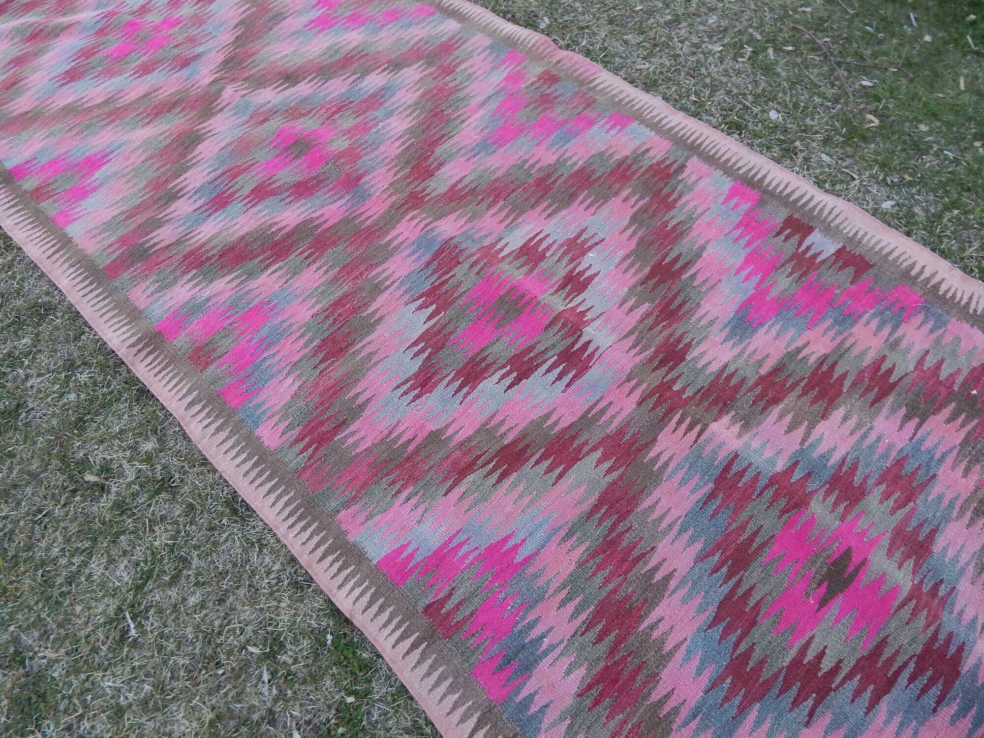 Vintage Turkish hallway rug 119x289 cm