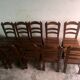 Brutalist wooden chairs – set of 10 (1970s)