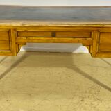 Louis XVI style desk in walnut veneer and brass fillets