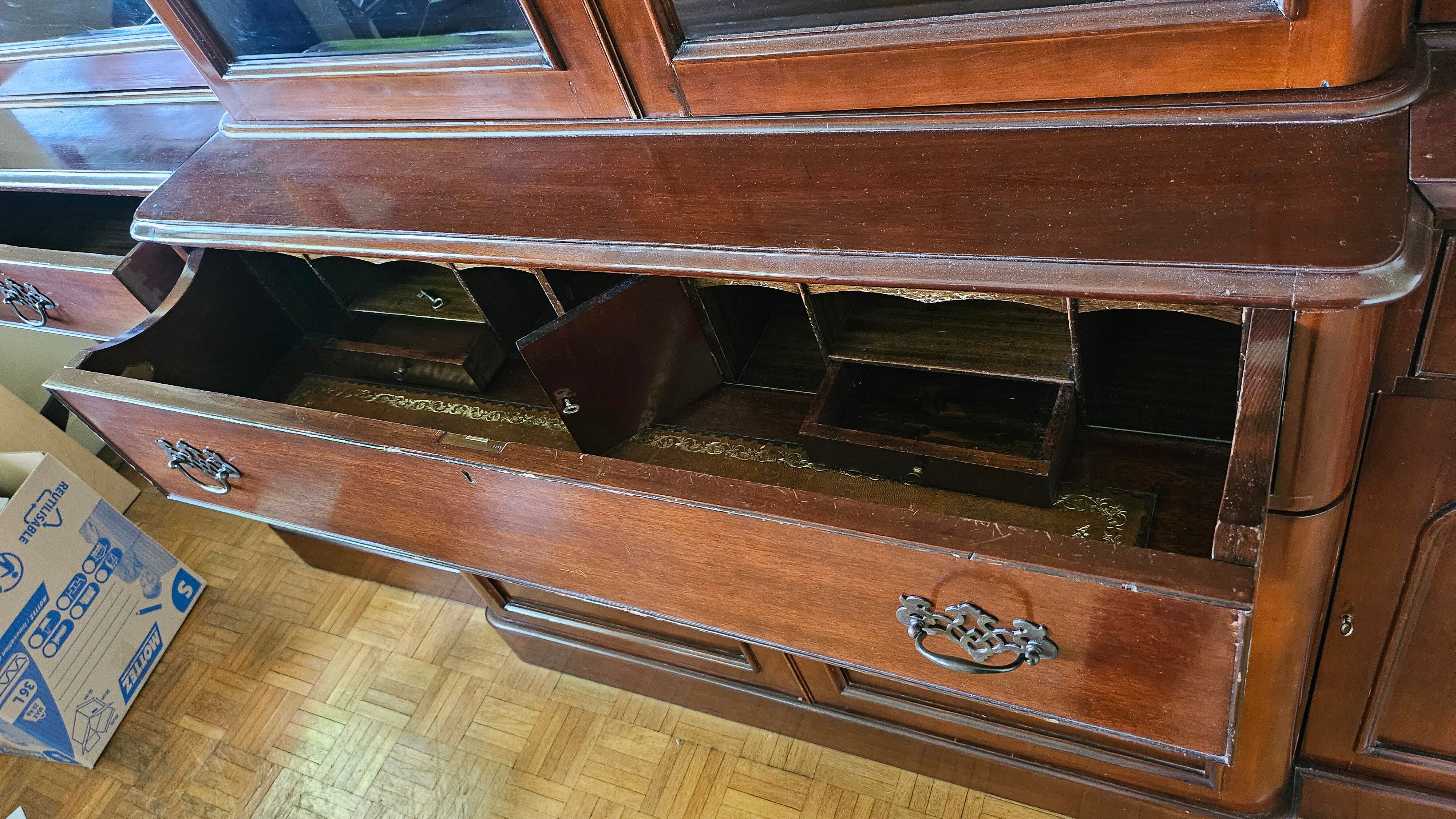 English library showcase and secretary