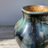 Signed ceramic flamed vase