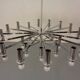 Large chromed spider Sputnik lamp with 24 hand-blown ice glass balls from Ott International, Germany, 1960s.