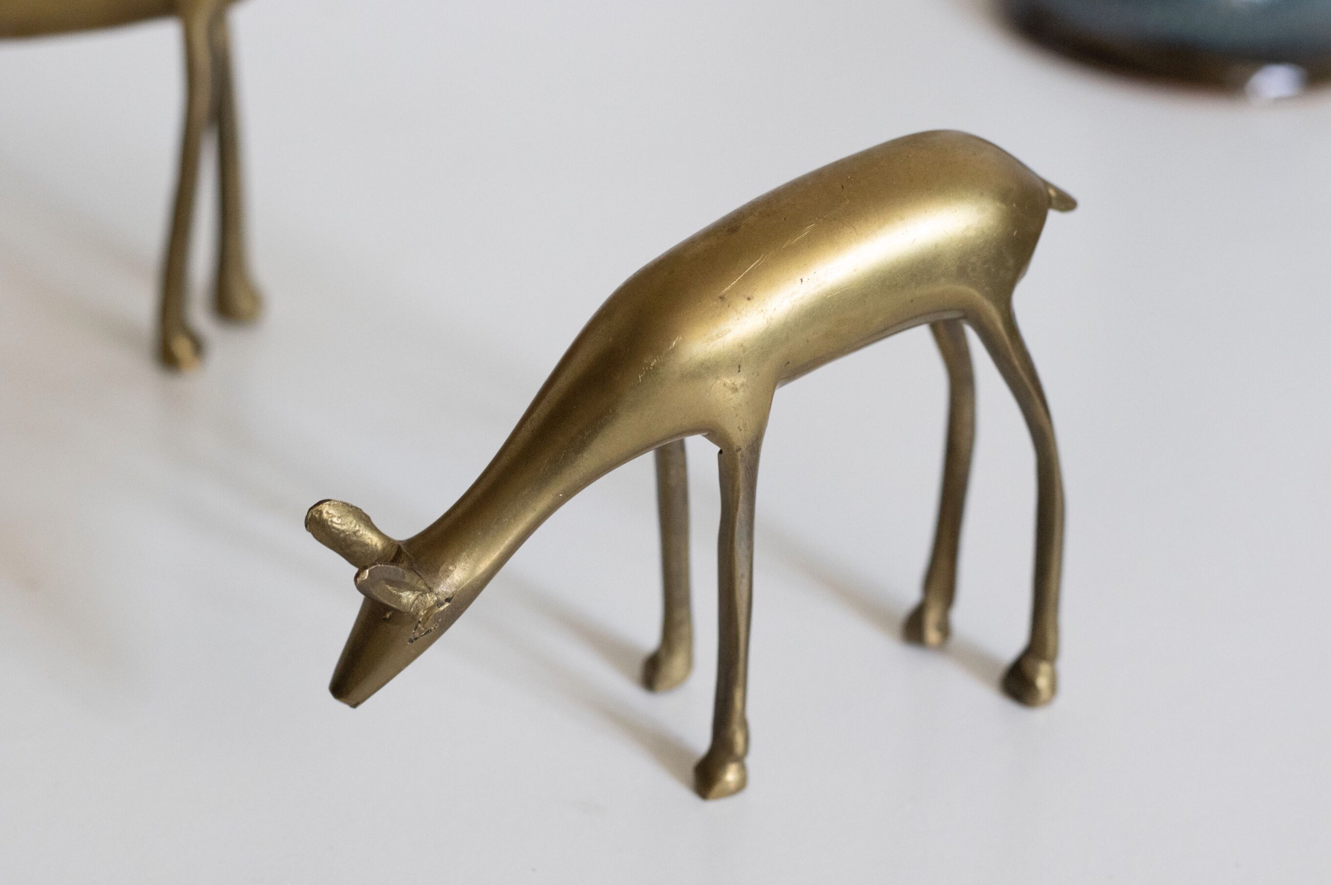 Vintage brass deer and doe