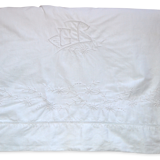 Old linen, embroidered with return, Monogram "GC" flat sheet