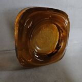 Vintage amber glass ashtray