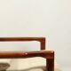 Vintage dark wood beige bouclé armchair by Z.Baczyk 1965