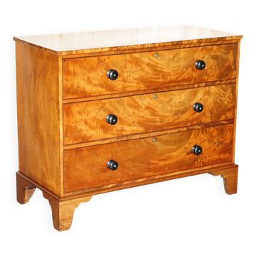 Victorian Circa 1860 Chest of Drawers in Satin Walnut