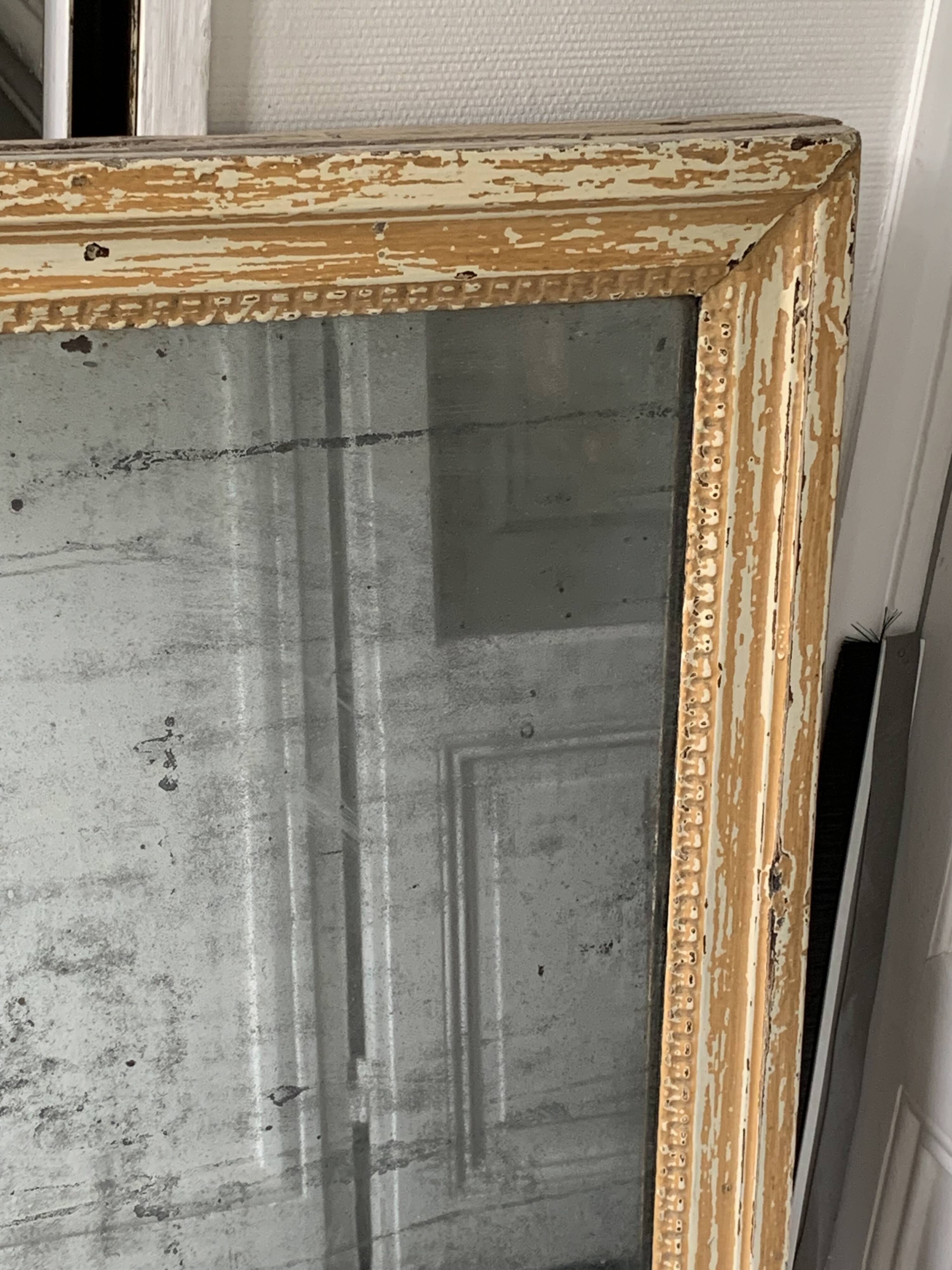 19th century mercury mirror patinated trumeau