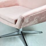 Pink swivel armchair, 1980s