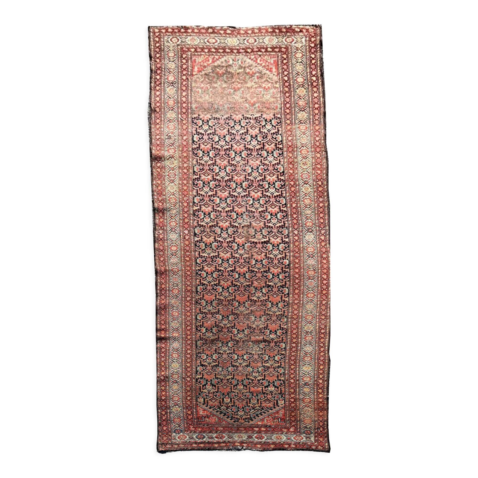 Oriental carpet malayer ancient persian iran. handmade 113 x 400 cm