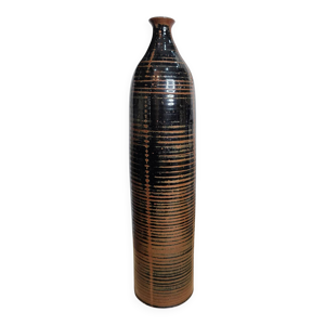 Vase en grès émaillé - brun