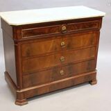 Mahogany and marble chest of drawers Louis Philippe period