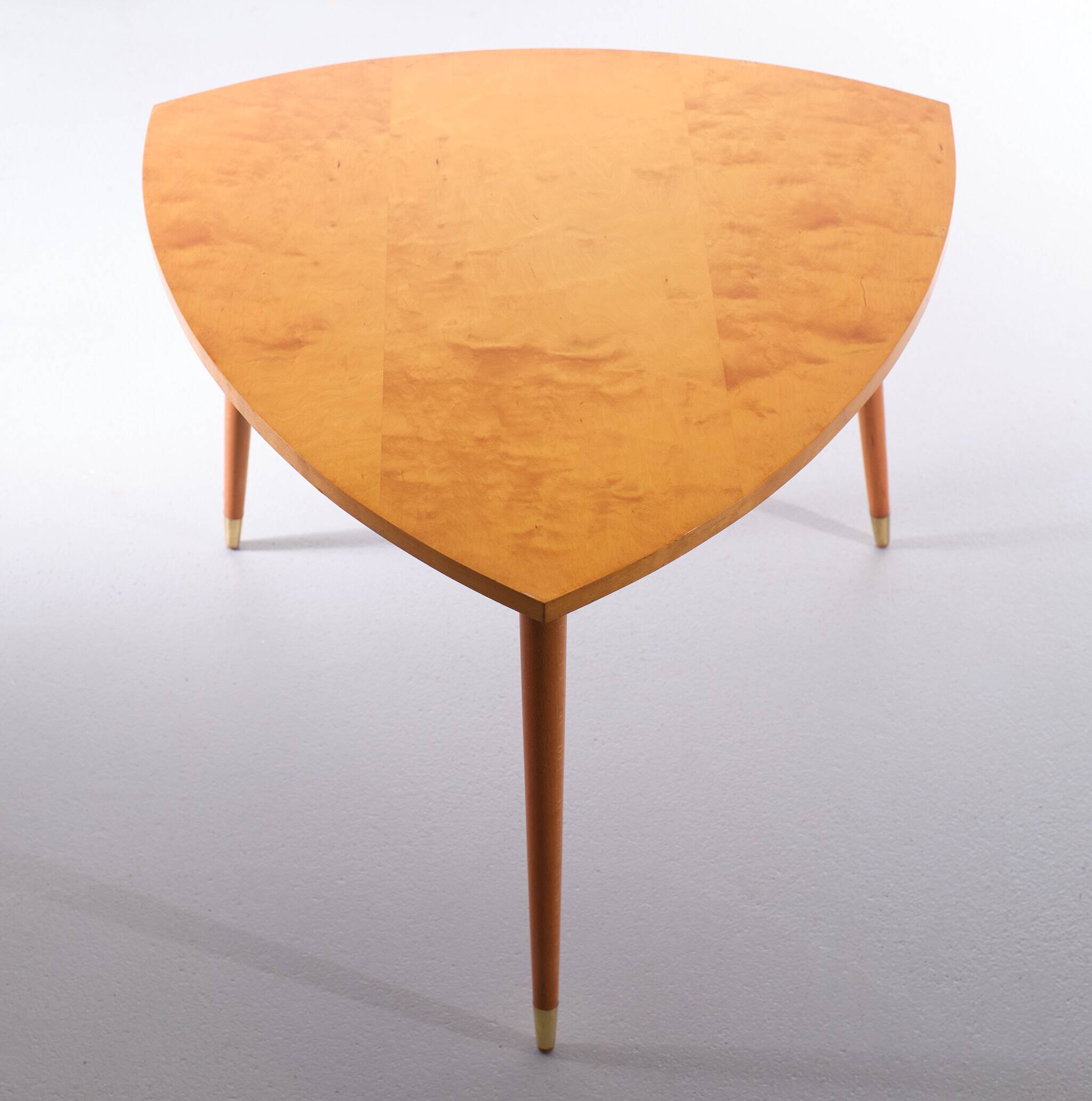 1950s Holland Maple Wood Triangle Coffee Table