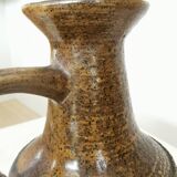 Rustic Ceramic Jug: 1970s West German Pottery Vase, Boho Decor