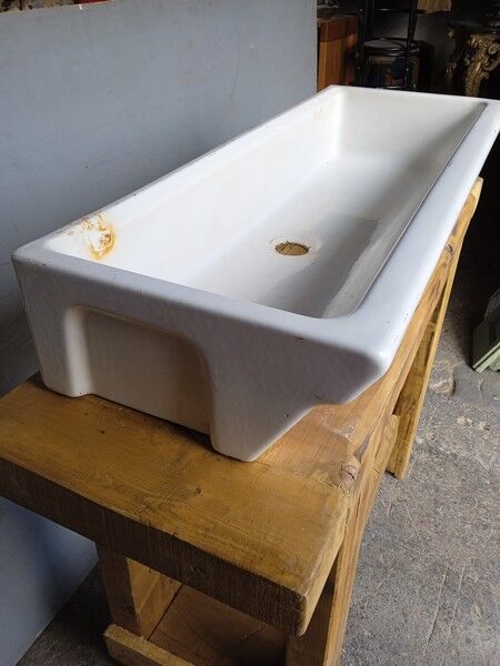 Old washbasin enamelled ceramic school sink ep 1960