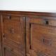 Antique french oak apothecary / filing cabinet folding doors, late 19th century