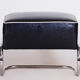 Tabouret de pied en cuir noir tchéquie des années 1930, fabriqué par slezák