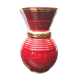 Old red & gold ceramic verceram vase