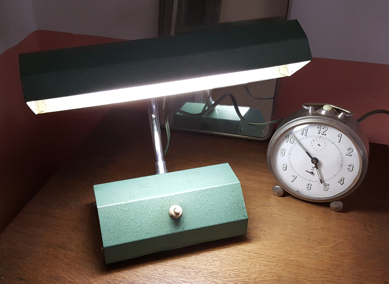 Lampe de bureau à poser industrielle, années 30 - 40