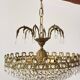 Brass and cut crystal basket chandelier, Empire style.