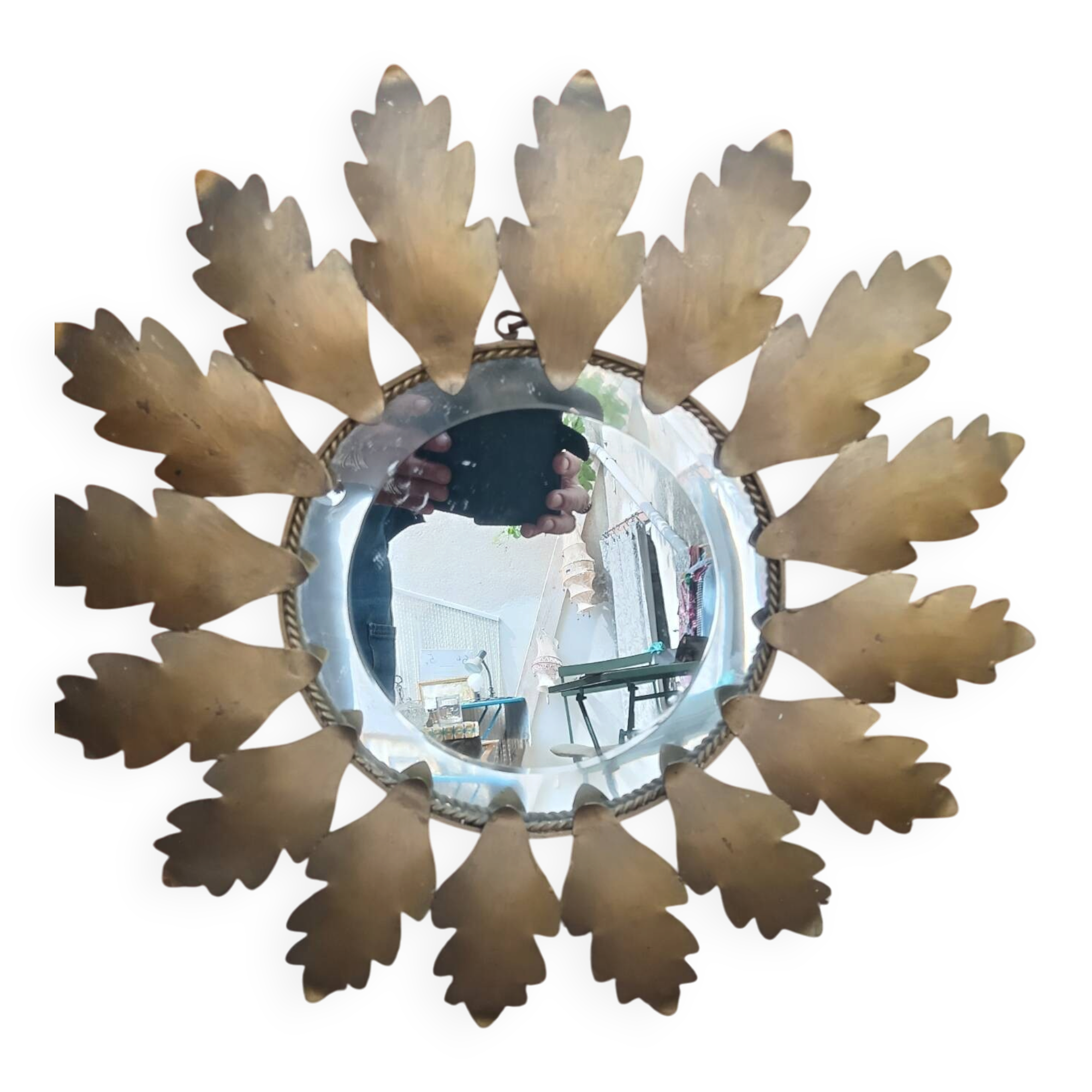 Metal flower mirror